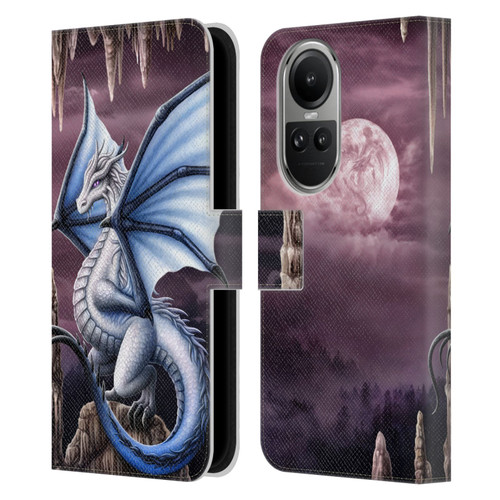 Sarah Richter Fantasy Creatures Blue Dragon Leather Book Wallet Case Cover For OPPO Reno10 5G / Reno10 Pro 5G