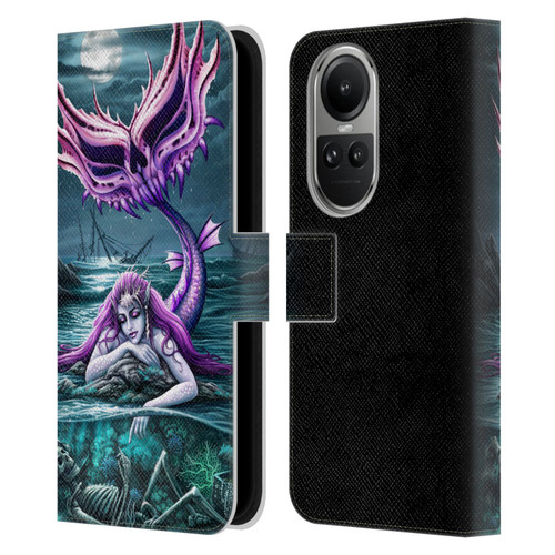 Sarah Richter Gothic Mermaid With Skeleton Pirate Leather Book Wallet Case Cover For OPPO Reno10 5G / Reno10 Pro 5G