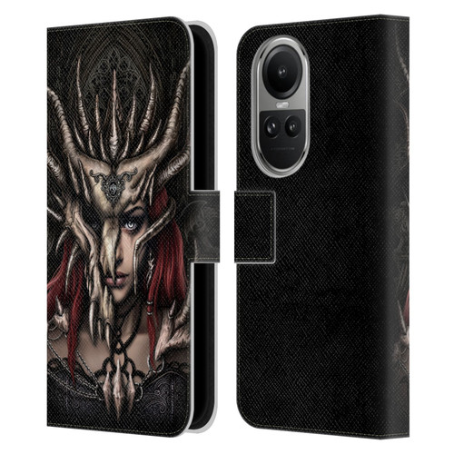 Sarah Richter Gothic Warrior Girl Leather Book Wallet Case Cover For OPPO Reno10 5G / Reno10 Pro 5G