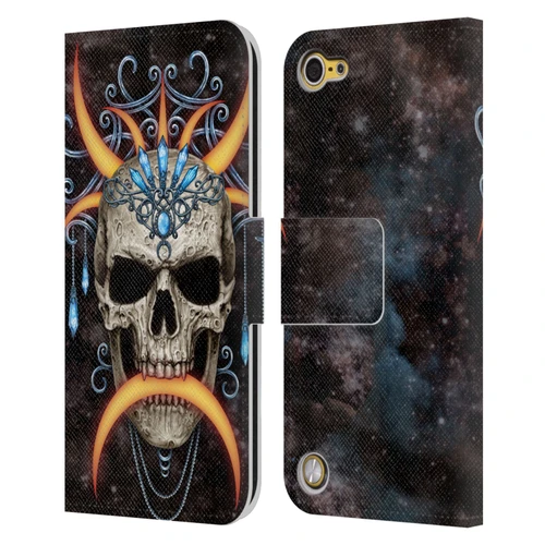 Sarah Richter Skulls Jewelry And Crown Universe Leather Book Wallet Case Cover For Apple iPod Touch 5G 5th Gen