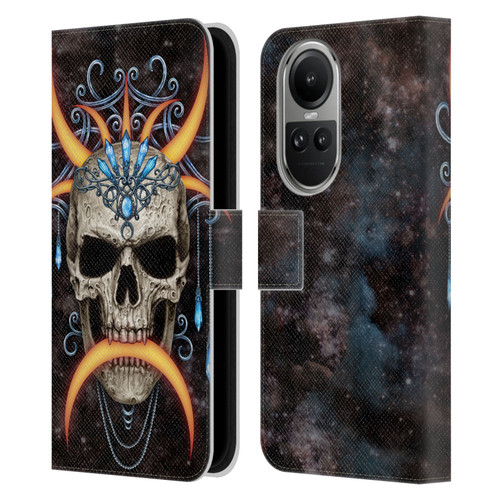 Sarah Richter Skulls Jewelry And Crown Universe Leather Book Wallet Case Cover For OPPO Reno10 5G / Reno10 Pro 5G