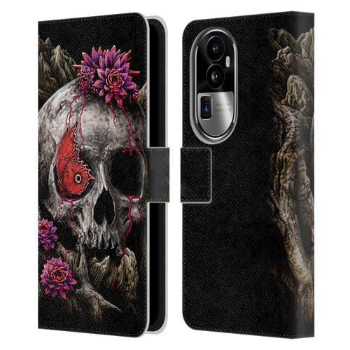 Sarah Richter Skulls Butterfly And Flowers Leather Book Wallet Case Cover For OPPO Reno10 Pro+