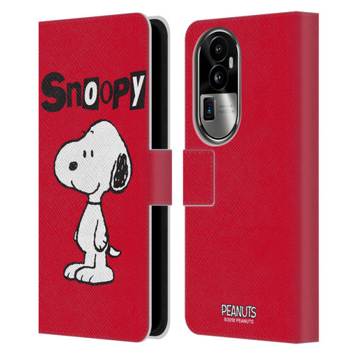 Peanuts Characters Snoopy Leather Book Wallet Case Cover For OPPO Reno10 Pro+