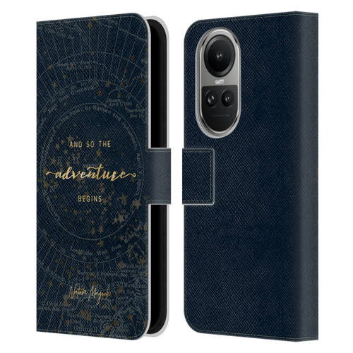 Nature Magick So The Adventure Begins Quote Star Map Leather Book Wallet Case Cover For OPPO Reno10 5G / Reno10 Pro 5G