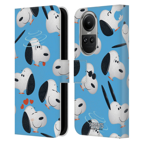 Peanuts Character Patterns Snoopy Leather Book Wallet Case Cover For OPPO Reno10 5G / Reno10 Pro 5G