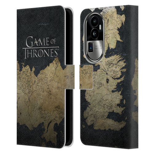 HBO Game of Thrones Key Art Westeros Map Leather Book Wallet Case Cover For OPPO Reno10 Pro+