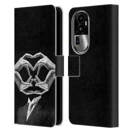 LouiJoverArt Black And White Mr Handy Man Leather Book Wallet Case Cover For OPPO Reno10 Pro+