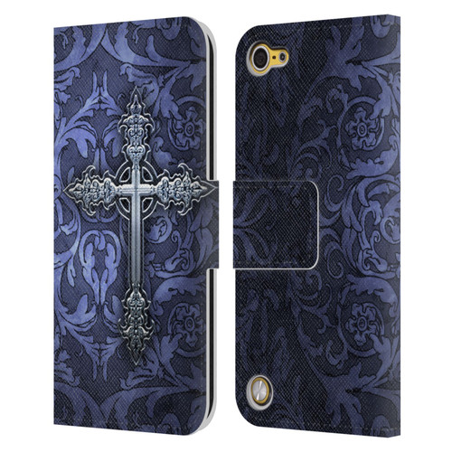 Brigid Ashwood Crosses Gothic Leather Book Wallet Case Cover For Apple iPod Touch 5G 5th Gen