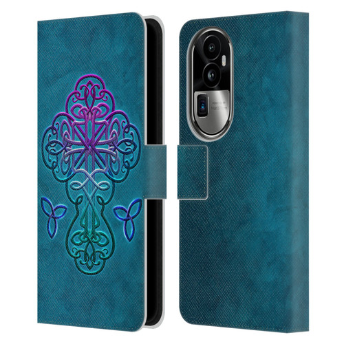 Brigid Ashwood Crosses Celtic Leather Book Wallet Case Cover For OPPO Reno10 Pro+