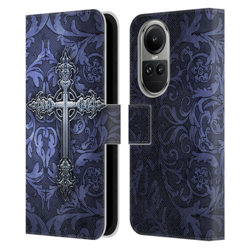 Brigid Ashwood Crosses Gothic Leather Book Wallet Case Cover For OPPO Reno10 5G / Reno10 Pro 5G