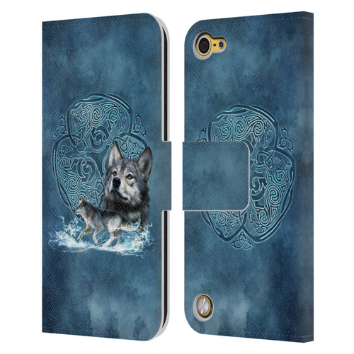 Brigid Ashwood Celtic Wisdom Wolf Leather Book Wallet Case Cover For Apple iPod Touch 5G 5th Gen