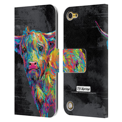 P.D. Moreno Animals II Reuben The Highland Cow Leather Book Wallet Case Cover For Apple iPod Touch 5G 5th Gen