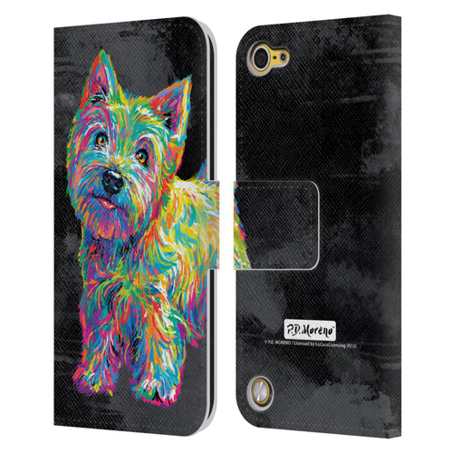 P.D. Moreno Animals II Marvin The Westie Dog Leather Book Wallet Case Cover For Apple iPod Touch 5G 5th Gen