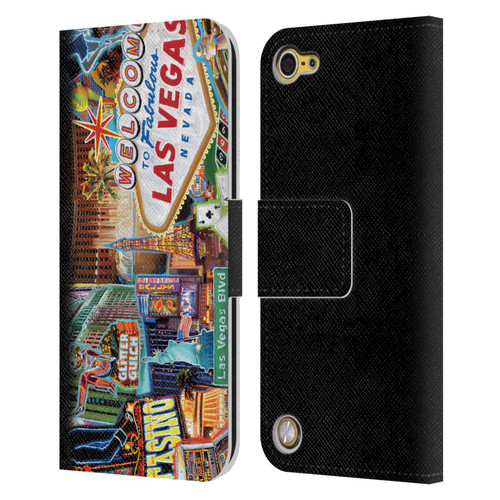 P.D. Moreno Cities Las Vegas 1 Leather Book Wallet Case Cover For Apple iPod Touch 5G 5th Gen