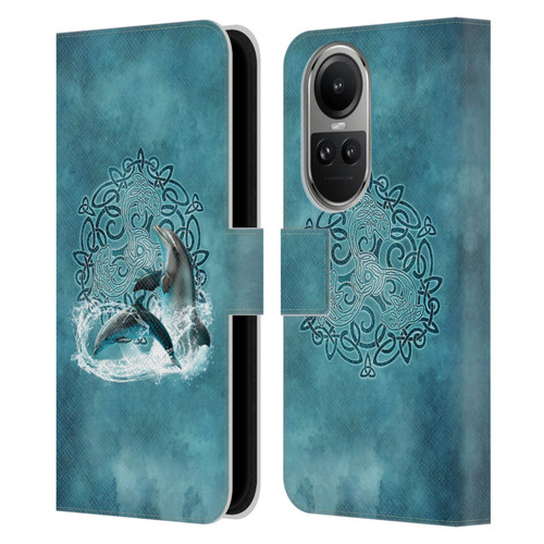 Brigid Ashwood Celtic Wisdom Dolphin Leather Book Wallet Case Cover For OPPO Reno10 5G / Reno10 Pro 5G