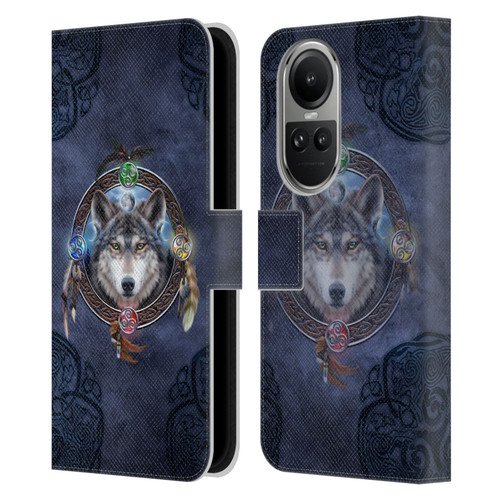 Brigid Ashwood Celtic Wisdom Wolf Guide Leather Book Wallet Case Cover For OPPO Reno10 5G / Reno10 Pro 5G