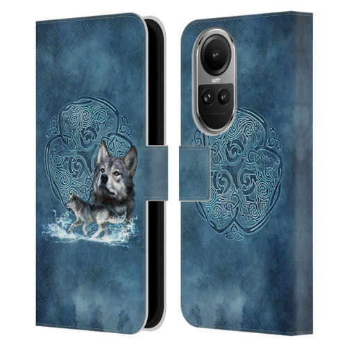 Brigid Ashwood Celtic Wisdom Wolf Leather Book Wallet Case Cover For OPPO Reno10 5G / Reno10 Pro 5G