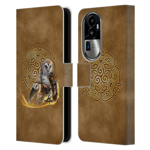 Brigid Ashwood Celtic Wisdom Owl Leather Book Wallet Case Cover For OPPO Reno10 Pro+