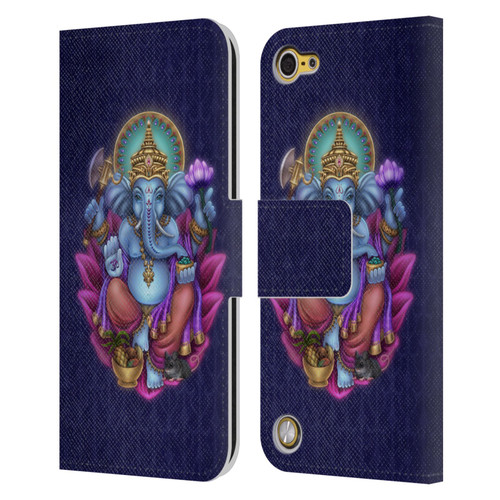 Brigid Ashwood Sacred Symbols Ganesha Leather Book Wallet Case Cover For Apple iPod Touch 5G 5th Gen