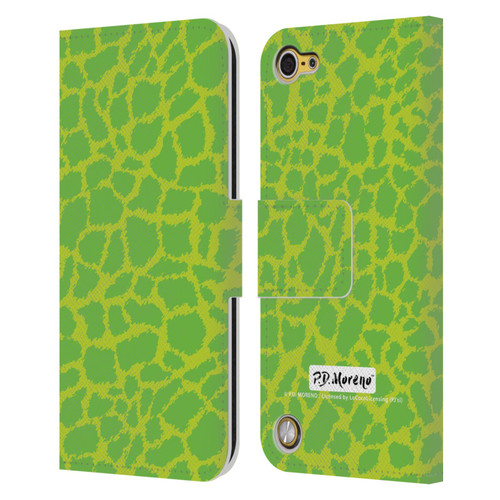 P.D. Moreno Patterns Lime Green Leather Book Wallet Case Cover For Apple iPod Touch 5G 5th Gen