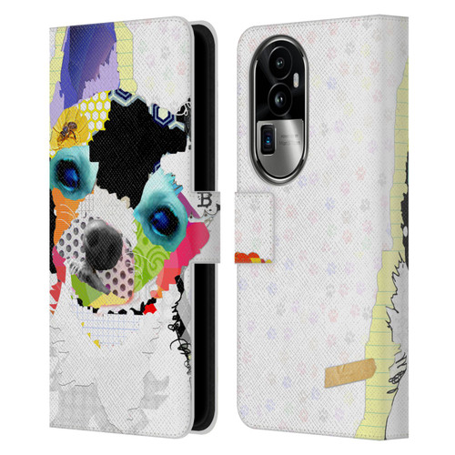 Michel Keck Dogs 2 Chihuahua Leather Book Wallet Case Cover For OPPO Reno10 Pro+