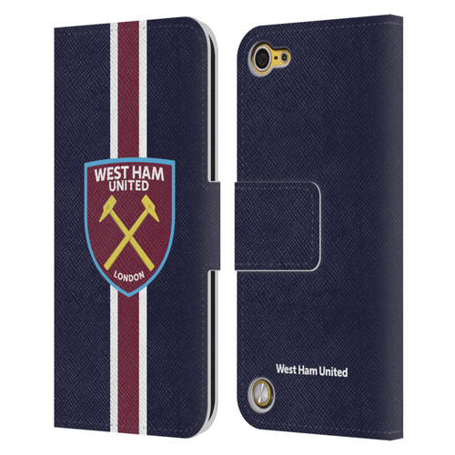 West Ham United FC Crest Stripes Leather Book Wallet Case Cover For Apple iPod Touch 5G 5th Gen