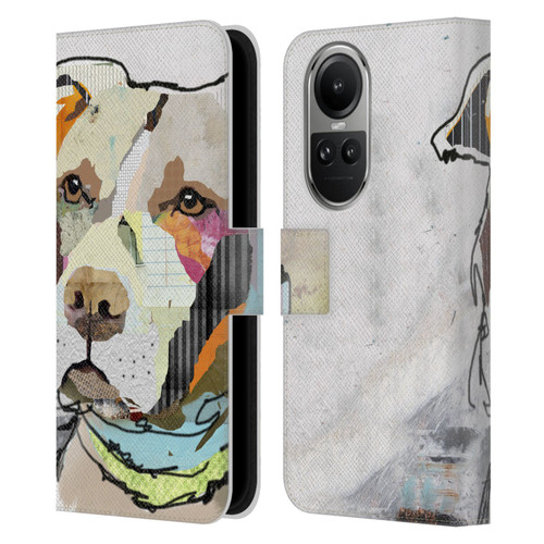 Michel Keck Dogs 3 Pit Bull Leather Book Wallet Case Cover For OPPO Reno10 5G / Reno10 Pro 5G