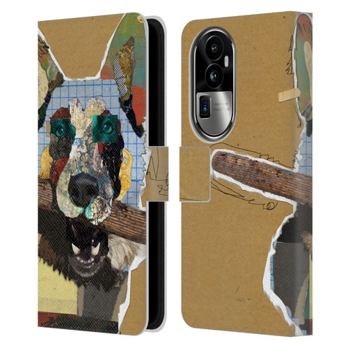 Michel Keck Dogs 3 German Shepherd Leather Book Wallet Case Cover For OPPO Reno10 Pro+