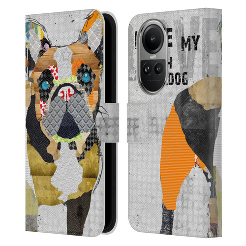 Michel Keck Dogs 4 French Bulldog Leather Book Wallet Case Cover For OPPO Reno10 5G / Reno10 Pro 5G