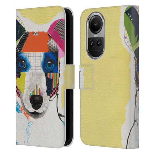 Michel Keck Dogs Whippet Leather Book Wallet Case Cover For OPPO Reno10 5G / Reno10 Pro 5G