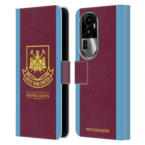 West Ham United FC Retro Crest 2015/16 Final Home Leather Book Wallet Case Cover For OPPO Reno10 Pro+