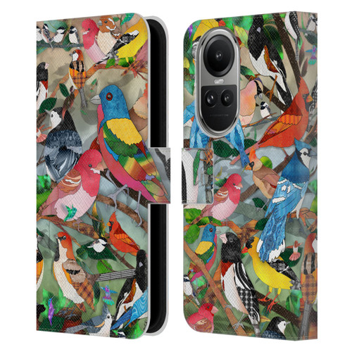 Suzan Lind Birds Medley 2 Leather Book Wallet Case Cover For OPPO Reno10 5G / Reno10 Pro 5G
