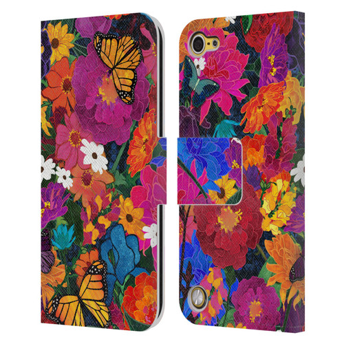 Suzan Lind Butterflies Flower Collage Leather Book Wallet Case Cover For Apple iPod Touch 5G 5th Gen