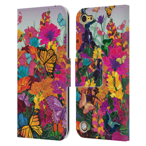 Suzan Lind Butterflies Garden Leather Book Wallet Case Cover For Apple iPod Touch 5G 5th Gen