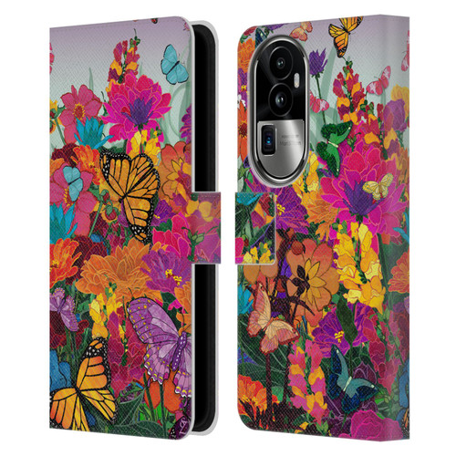 Suzan Lind Butterflies Garden Leather Book Wallet Case Cover For OPPO Reno10 Pro+