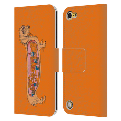 Rachel Caldwell Animals 3 Dachshund Leather Book Wallet Case Cover For Apple iPod Touch 5G 5th Gen
