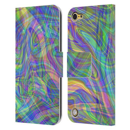 Suzan Lind Colours & Patterns Iridescent Abstract Leather Book Wallet Case Cover For Apple iPod Touch 5G 5th Gen