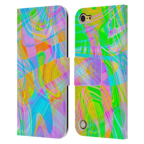 Suzan Lind Marble Abstract Rainbow Leather Book Wallet Case Cover For Apple iPod Touch 5G 5th Gen