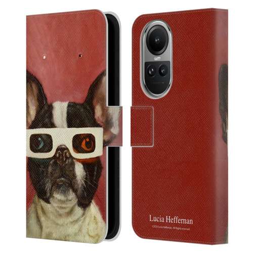 Lucia Heffernan Art 3D Dog Leather Book Wallet Case Cover For OPPO Reno10 5G / Reno10 Pro 5G