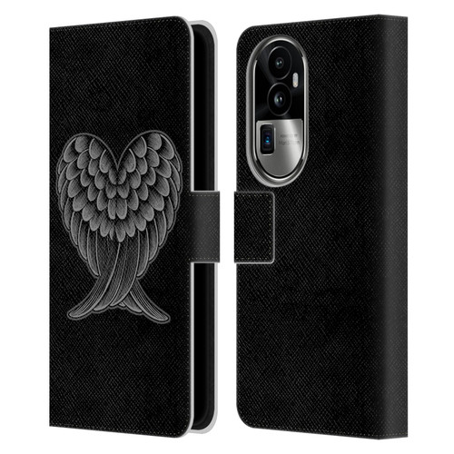 Rachel Caldwell Illustrations Heart Wings Leather Book Wallet Case Cover For OPPO Reno10 Pro+