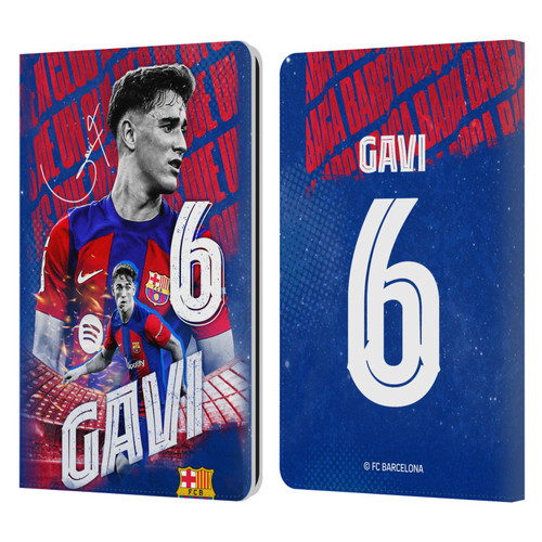 FC Barcelona 2023/24 First Team Gavi Leather Book Wallet Case Cover For Amazon Kindle Paperwhite 1 / 2 / 3