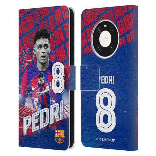 FC Barcelona 2023/24 First Team Pedri Leather Book Wallet Case Cover For Huawei Mate 40 Pro 5G