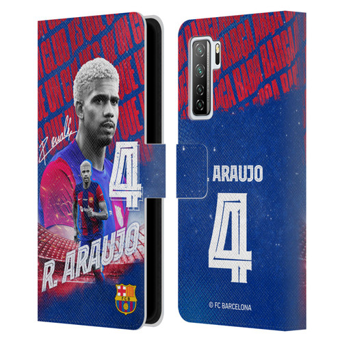 FC Barcelona 2023/24 First Team Ronald Araújo Leather Book Wallet Case Cover For Huawei Nova 7 SE/P40 Lite 5G