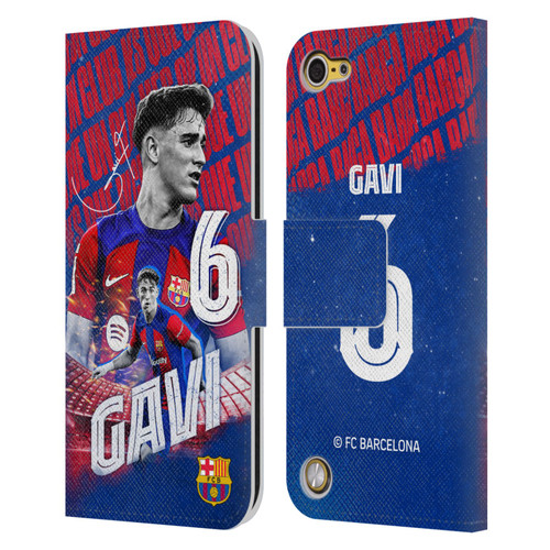 FC Barcelona 2023/24 First Team Gavi Leather Book Wallet Case Cover For Apple iPod Touch 5G 5th Gen