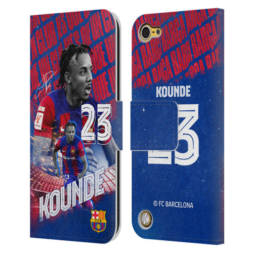 FC Barcelona 2023/24 First Team Jules Koundé Leather Book Wallet Case Cover For Apple iPod Touch 5G 5th Gen