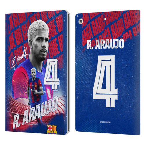 FC Barcelona 2023/24 First Team Ronald Araújo Leather Book Wallet Case Cover For Apple iPad 10.2 2019/2020/2021