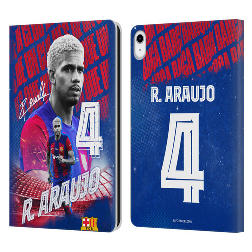 FC Barcelona 2023/24 First Team Ronald Araújo Leather Book Wallet Case Cover For Apple iPad 10.9 (2022)