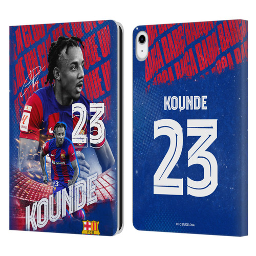 FC Barcelona 2023/24 First Team Jules Koundé Leather Book Wallet Case Cover For Apple iPad 10.9 (2022)