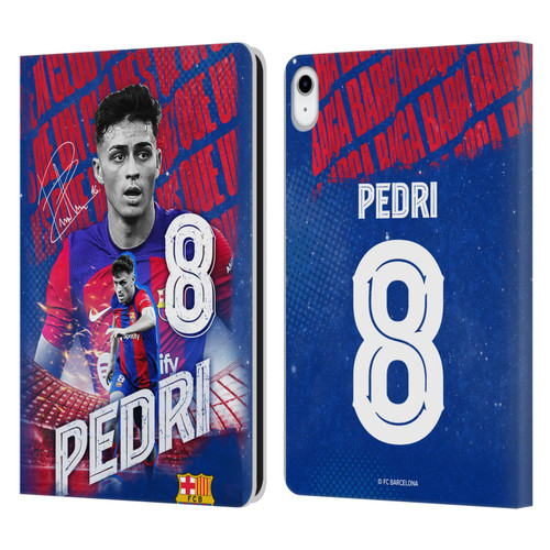 FC Barcelona 2023/24 First Team Pedri Leather Book Wallet Case Cover For Apple iPad 10.9 (2022)