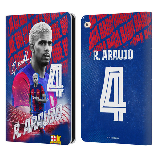 FC Barcelona 2023/24 First Team Ronald Araújo Leather Book Wallet Case Cover For Apple iPad Air 2 (2014)